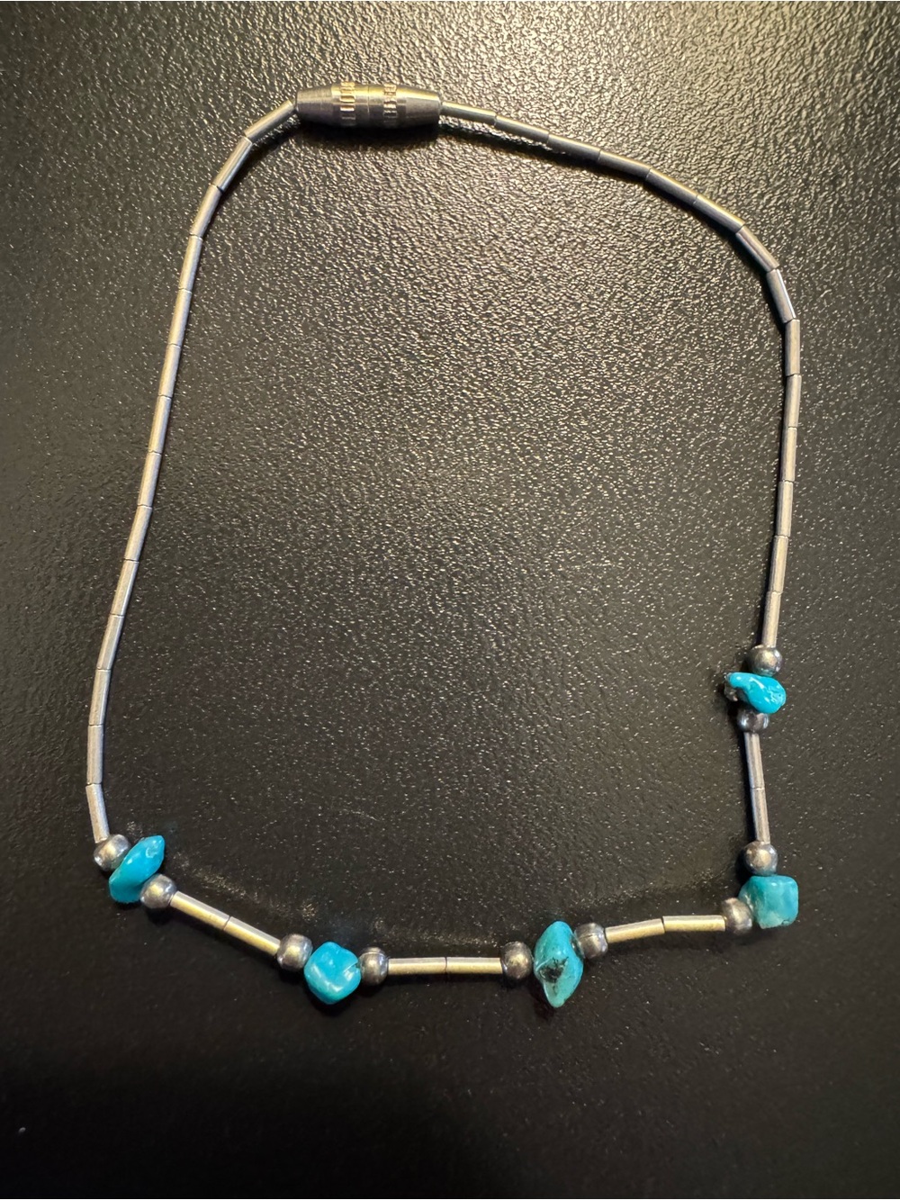 Sterling Silver Liquid Silver Turquoise Bracelet 8” Southwestern